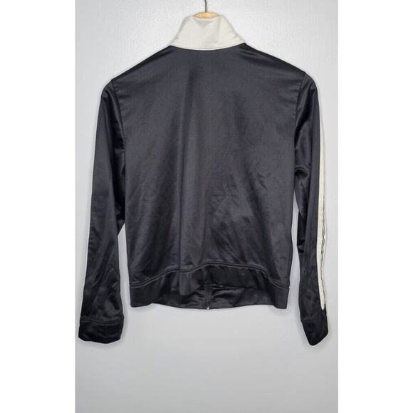 Vintage Y2K Juicy Couture Track Jacket Large Black White Satin Rare "Love G&P" - Picture 2 of 7